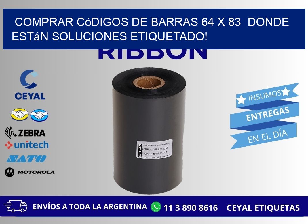 Comprar códigos de barras 64 x 83  donde están soluciones etiquetado!