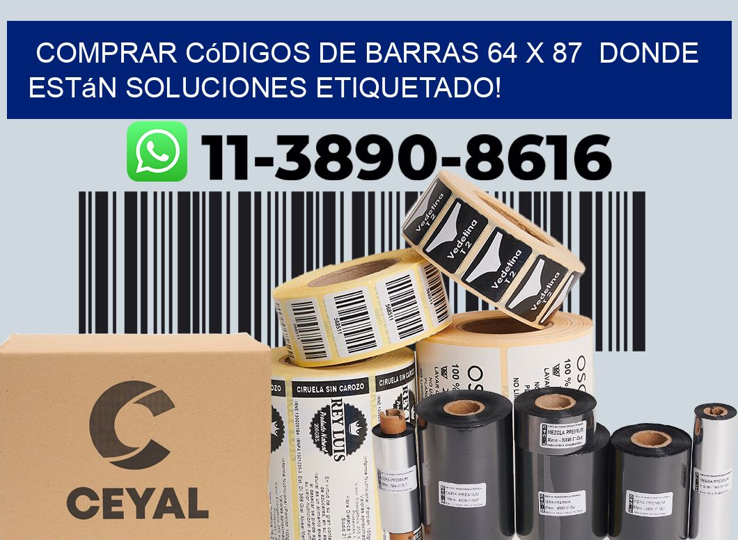 Comprar códigos de barras 64 x 87  donde están soluciones etiquetado!