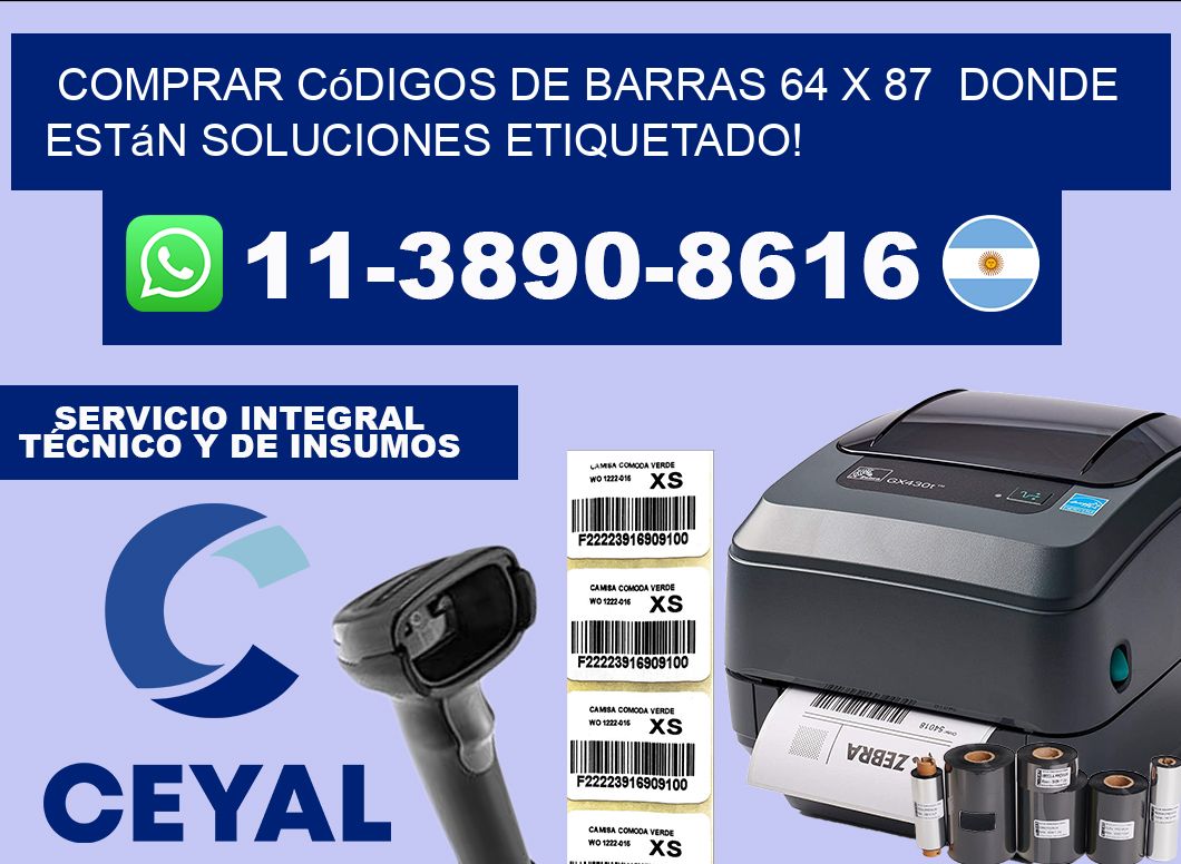 Comprar códigos de barras 64 x 87  donde están soluciones etiquetado!