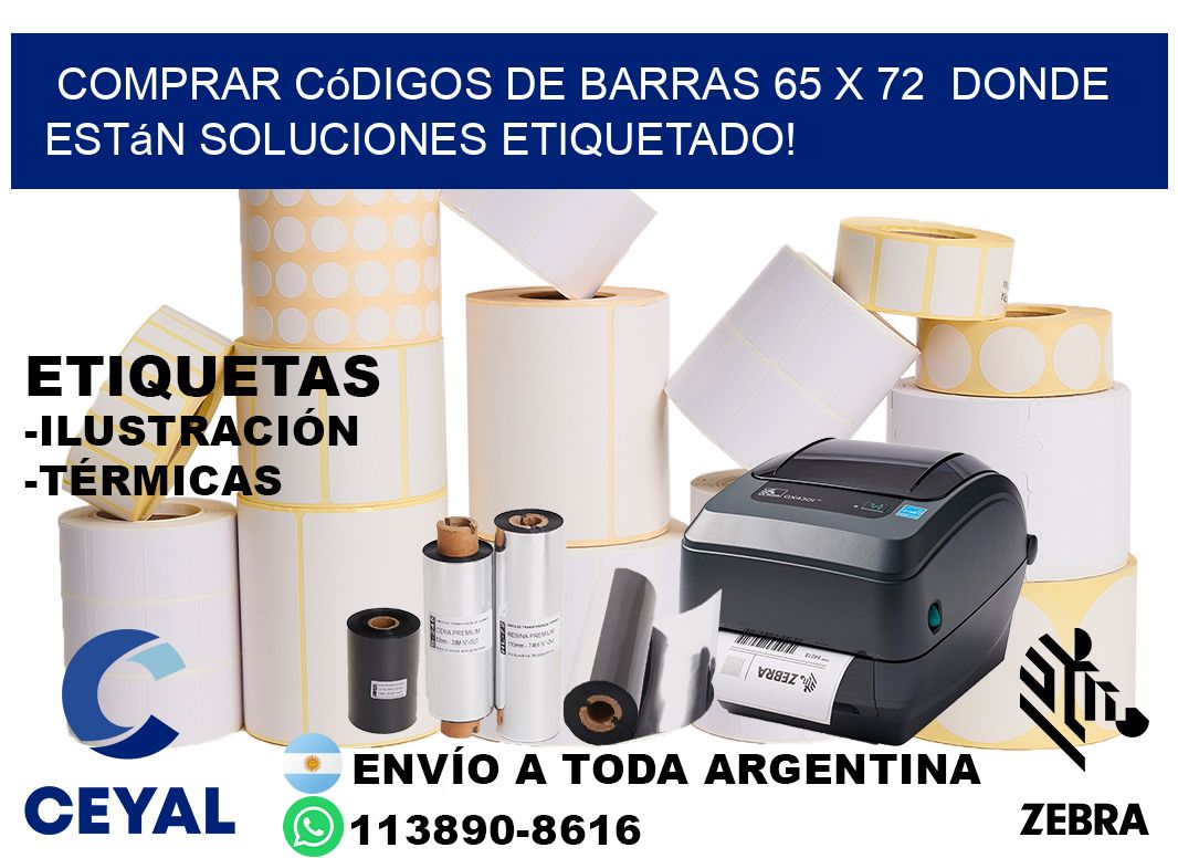 Comprar códigos de barras 65 x 72 donde están soluciones etiquetado!