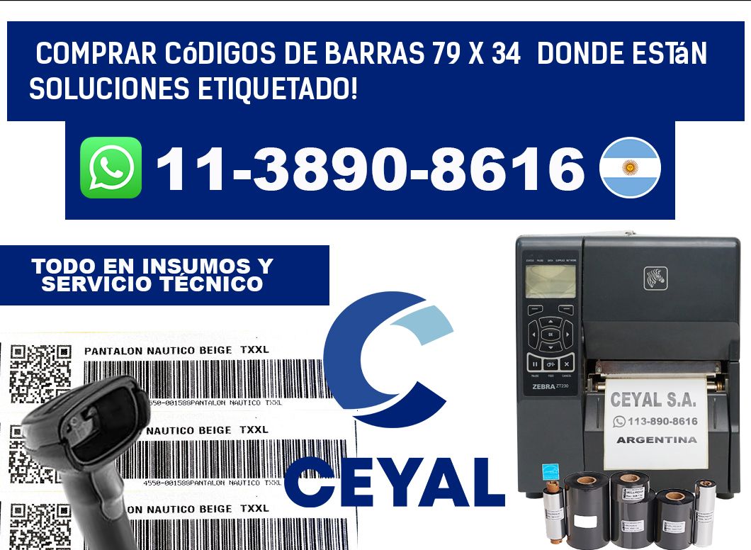 Comprar códigos de barras 79 x 34  donde están soluciones etiquetado!