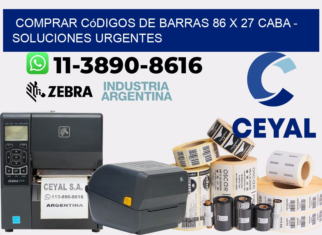 Comprar códigos de barras 86 x 27 CABA - soluciones urgentes