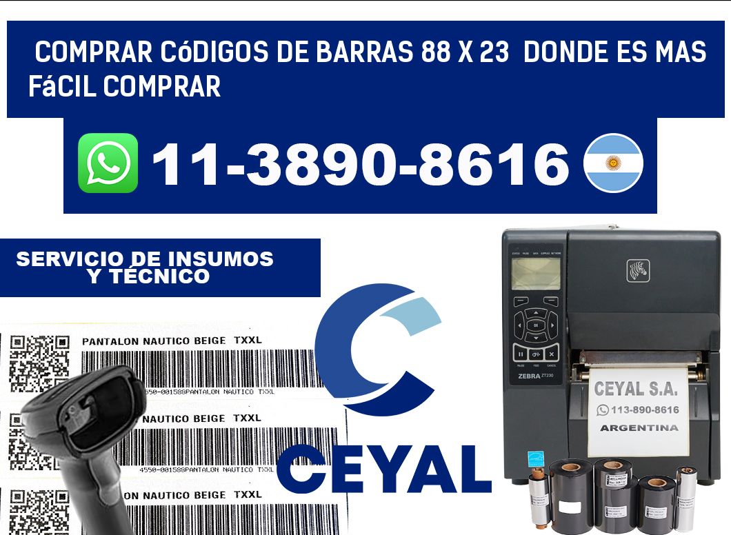 Comprar códigos de barras 88 x 23  Donde es mas fácil comprar