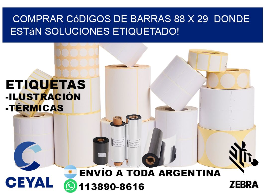 Comprar códigos de barras 88 x 29  donde están soluciones etiquetado!