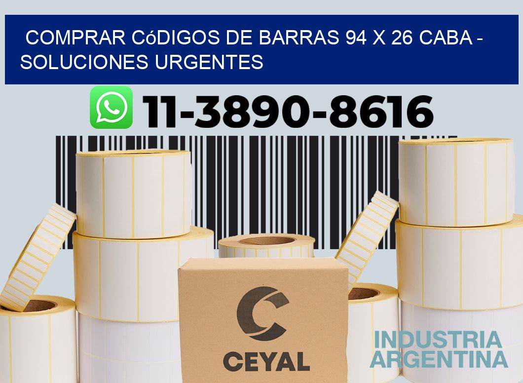 Comprar códigos de barras 94 x 26 CABA - soluciones urgentes