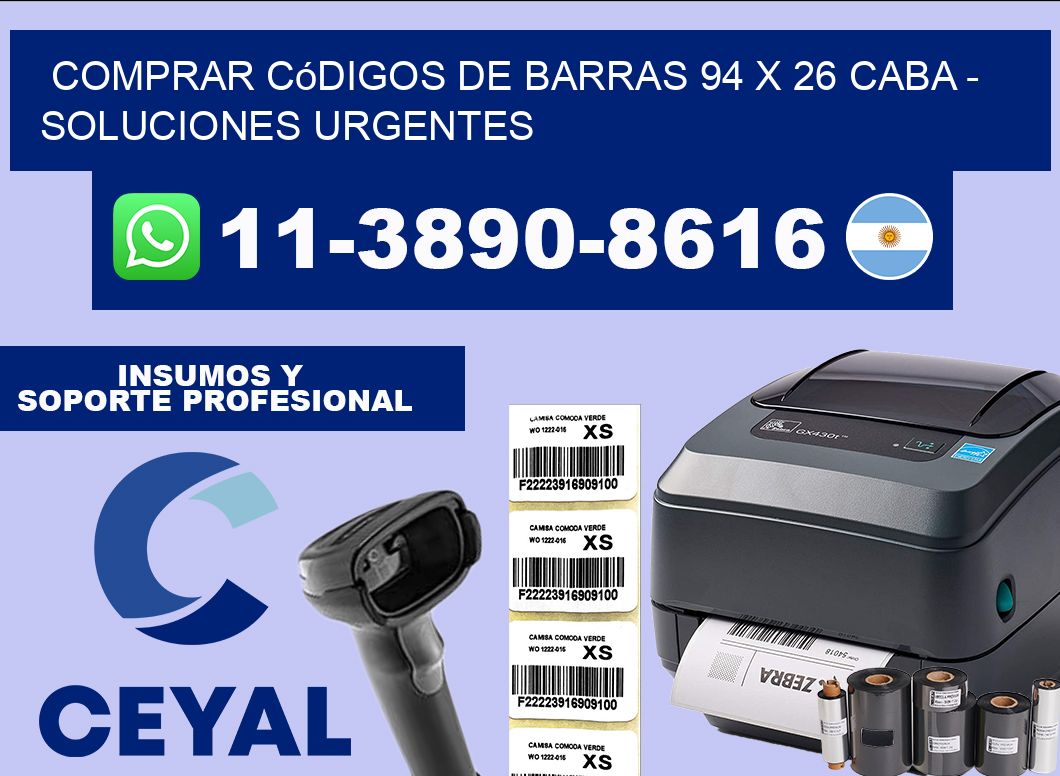 Comprar códigos de barras 94 x 26 CABA – soluciones urgentes