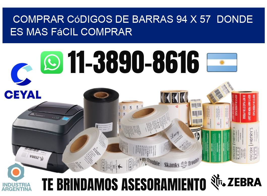 Comprar códigos de barras 94 x 57  Donde es mas fácil comprar