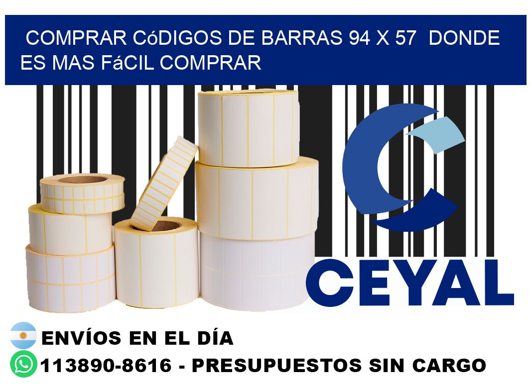 Comprar códigos de barras 94 x 57  Donde es mas fácil comprar