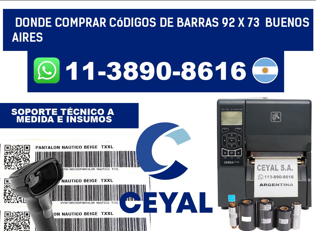 Donde Comprar códigos de barras 92 x 73 Buenos Aires