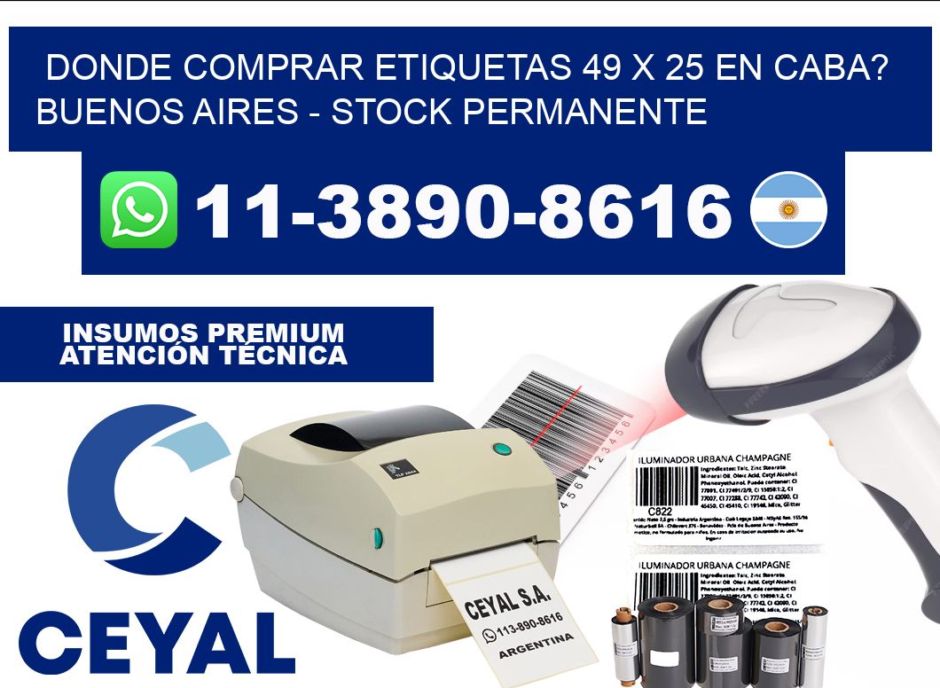 Donde Comprar etiquetas 49 x 25 en CABA? Buenos Aires - Stock permanente