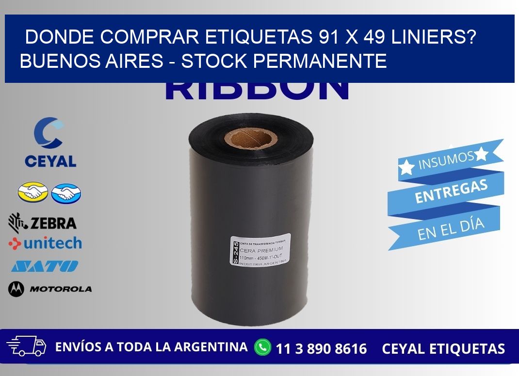 Donde Comprar etiquetas 91 x 49 LINIERS? Buenos Aires - Stock permanente