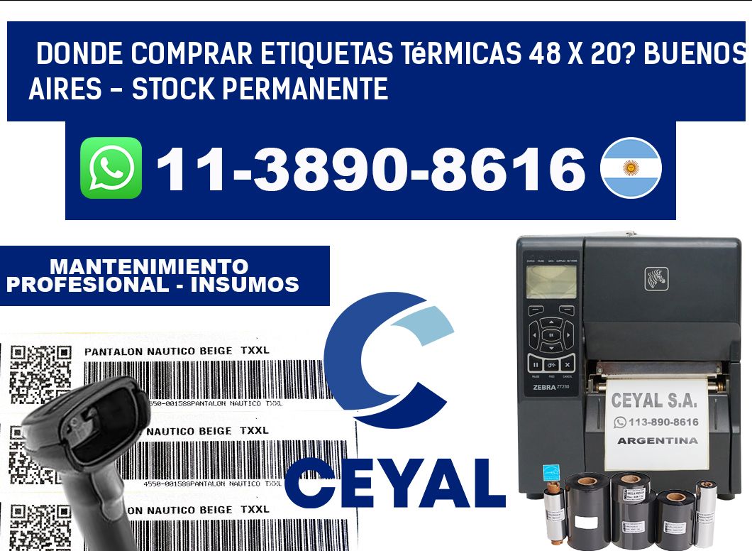 Donde Comprar etiquetas térmicas 48 x 20? Buenos Aires - Stock permanente