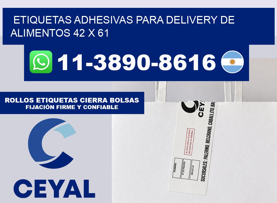 ETIQUETAS ADHESIVAS PARA DELIVERY DE ALIMENTOS 42 x 61