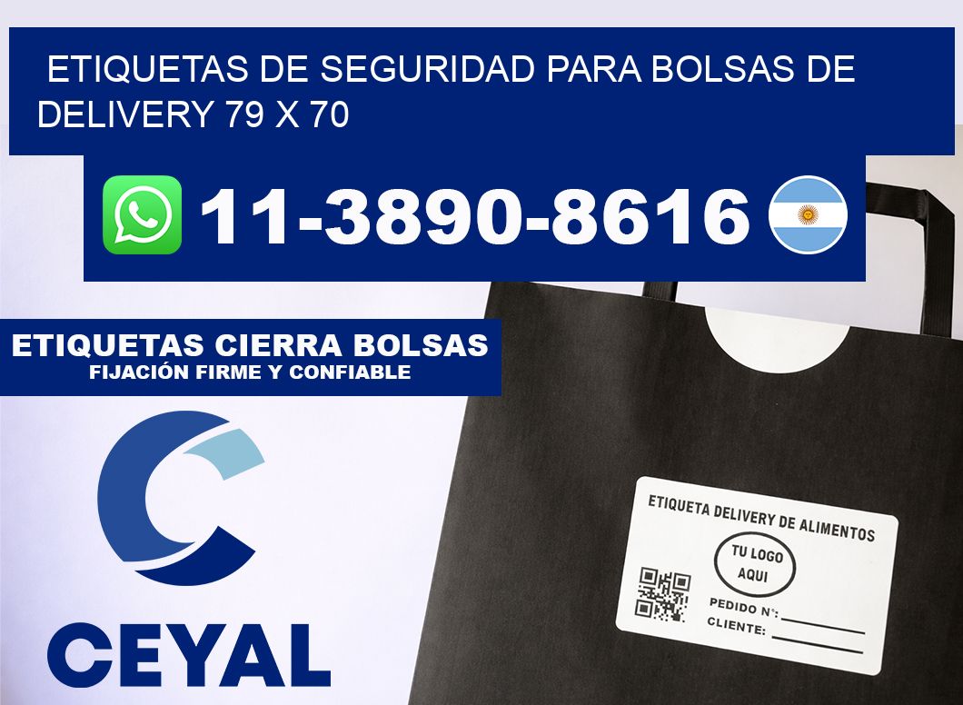 ETIQUETAS DE SEGURIDAD PARA BOLSAS DE DELIVERY 79 x 70