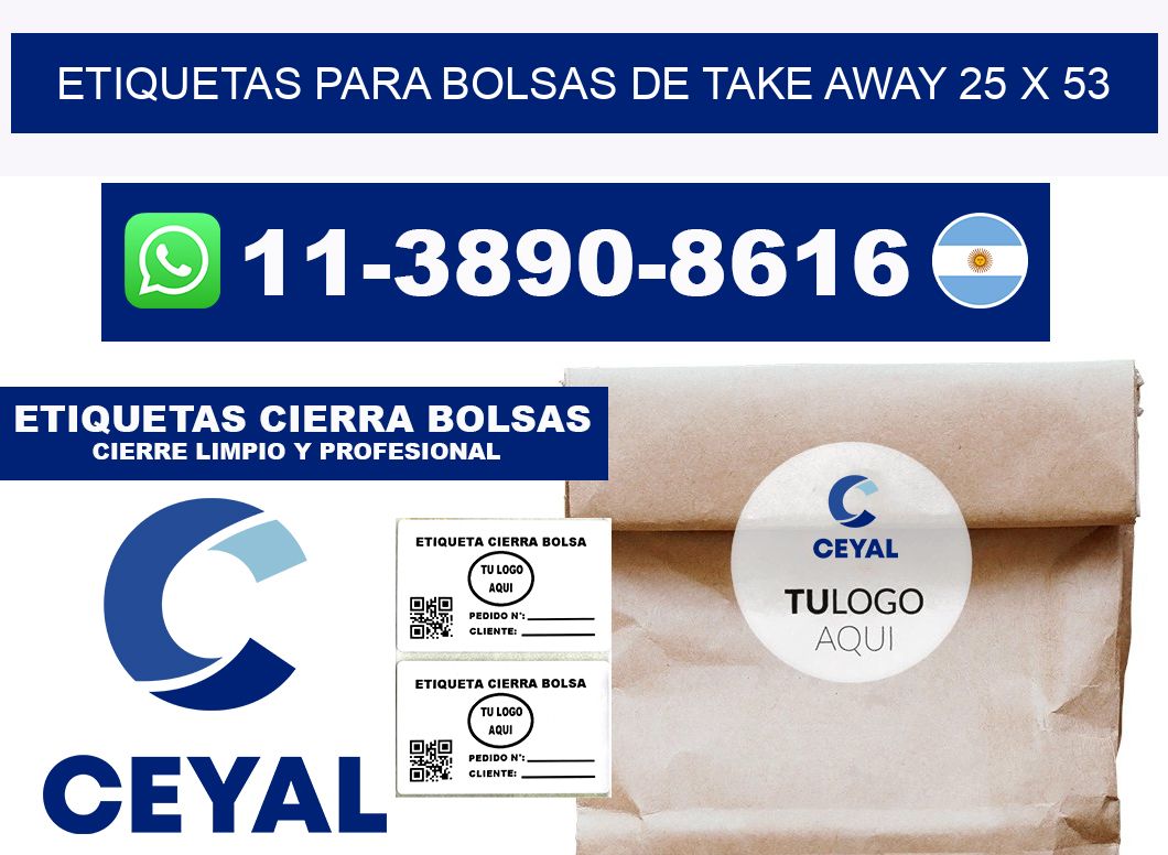 ETIQUETAS PARA BOLSAS DE TAKE AWAY 25 x 53