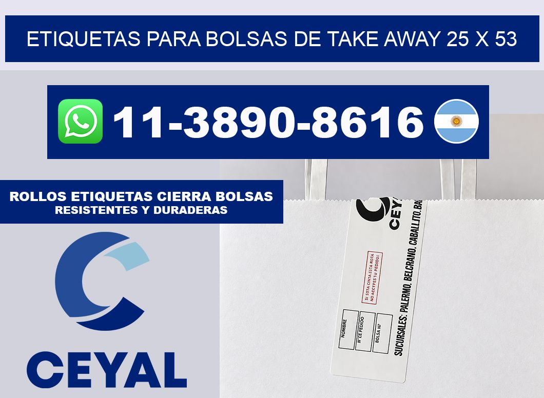 ETIQUETAS PARA BOLSAS DE TAKE AWAY 25 x 53