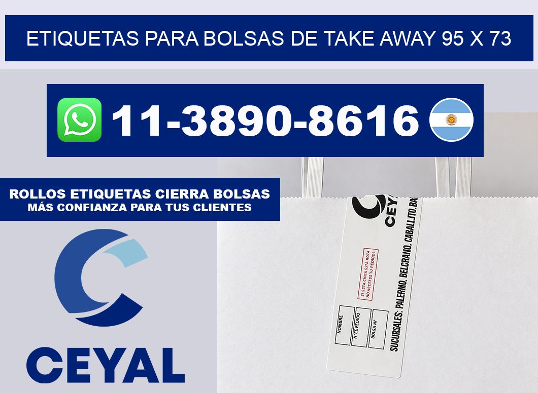 ETIQUETAS PARA BOLSAS DE TAKE AWAY 95 x 73