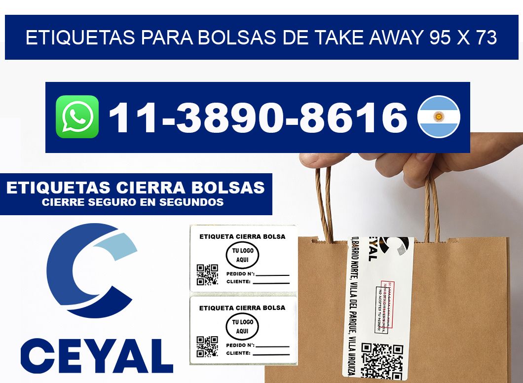 ETIQUETAS PARA BOLSAS DE TAKE AWAY 95 x 73