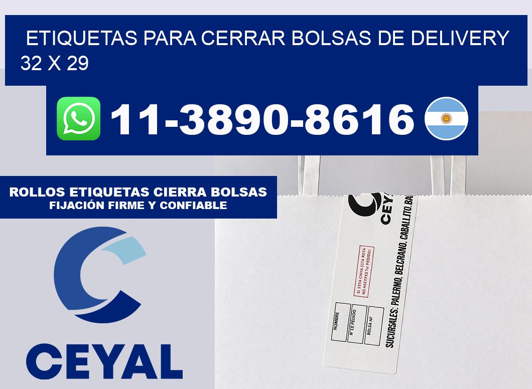 ETIQUETAS PARA CERRAR BOLSAS DE DELIVERY  32 x 29