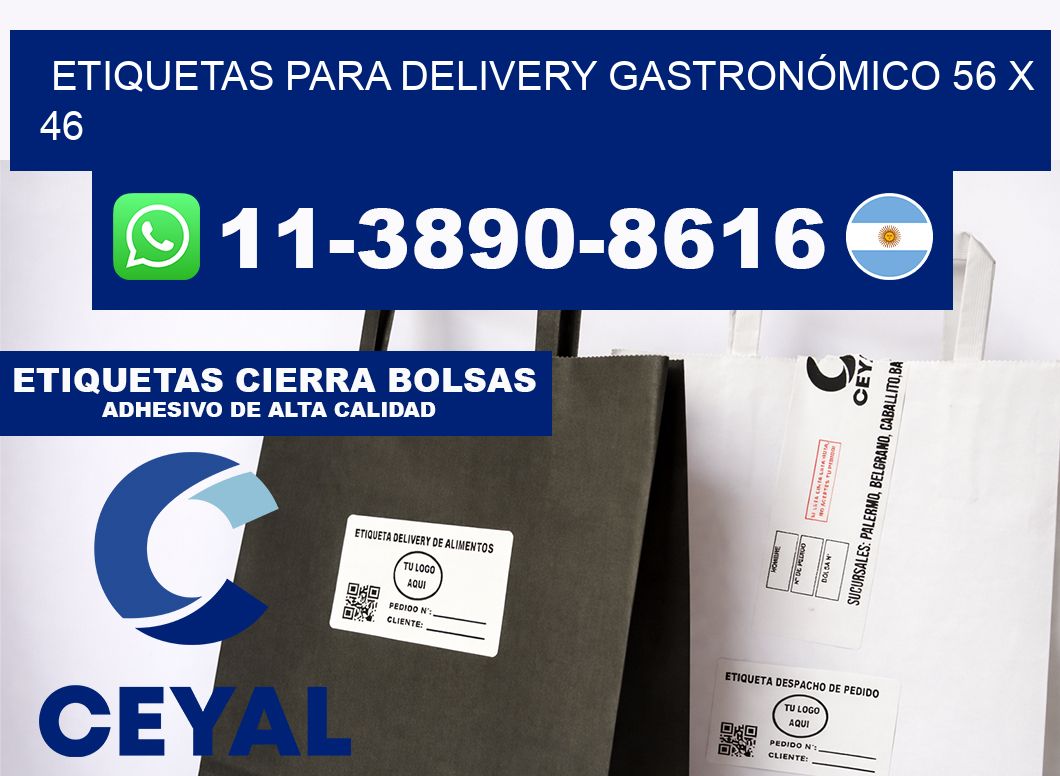 ETIQUETAS PARA DELIVERY GASTRONÓMICO 56 x 46