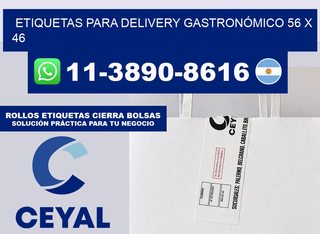 ETIQUETAS PARA DELIVERY GASTRONÓMICO 56 x 46