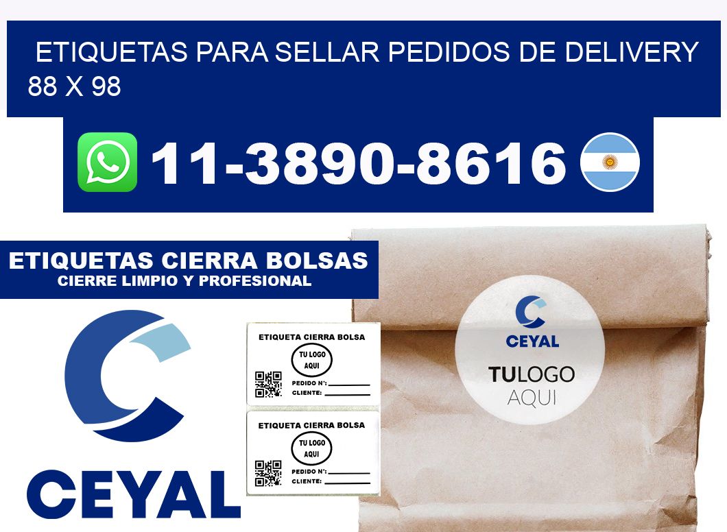 ETIQUETAS PARA SELLAR PEDIDOS DE DELIVERY 88 x 98