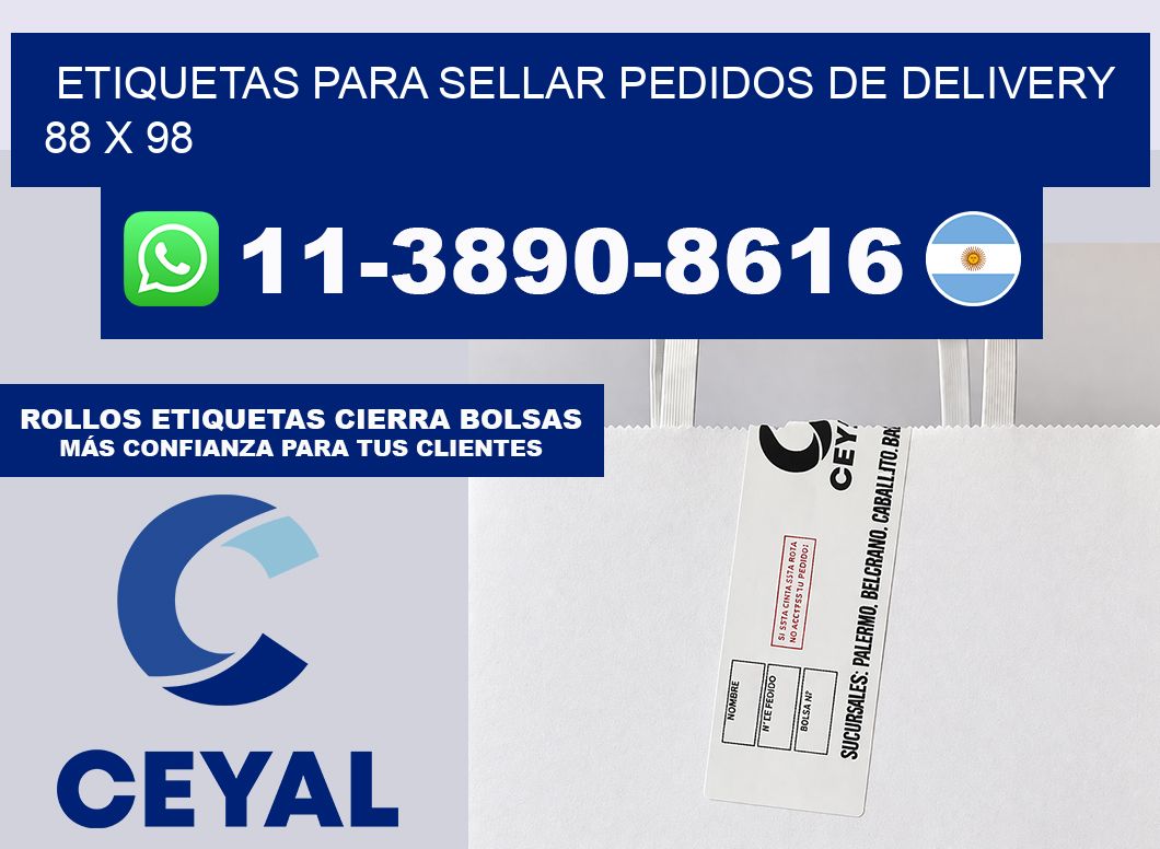 ETIQUETAS PARA SELLAR PEDIDOS DE DELIVERY 88 x 98