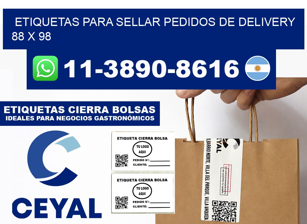 ETIQUETAS PARA SELLAR PEDIDOS DE DELIVERY 88 x 98