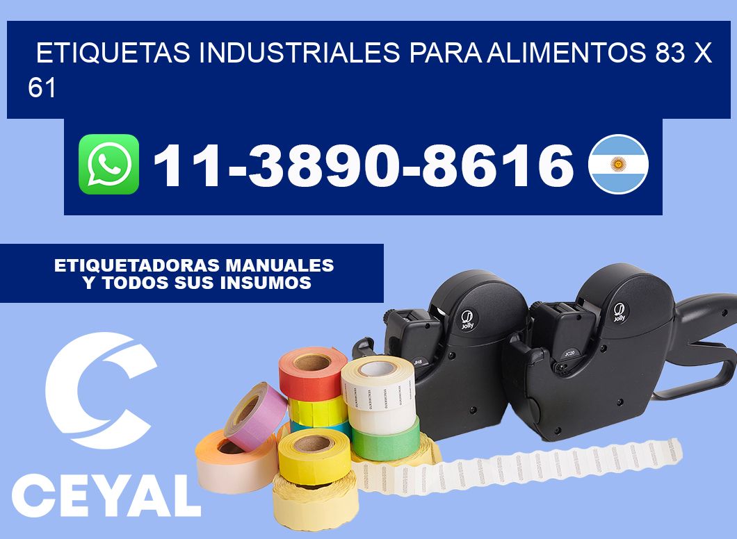 Etiquetas industriales para alimentos 83 x 61