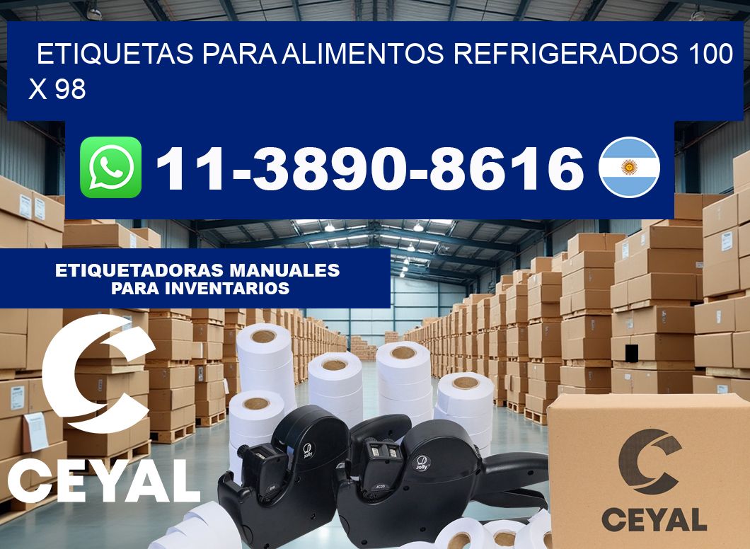 Etiquetas para alimentos refrigerados 100 x 98