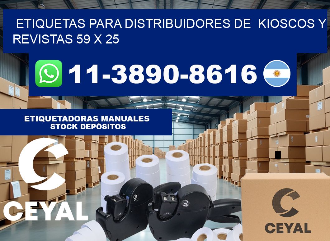 Etiquetas para distribuidores de  kioscos y revistas 59 x 25