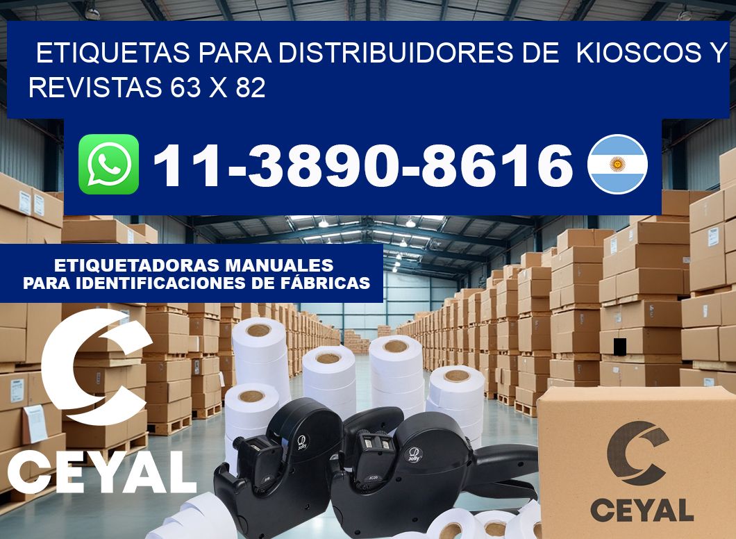 Etiquetas para distribuidores de  kioscos y revistas 63 x 82