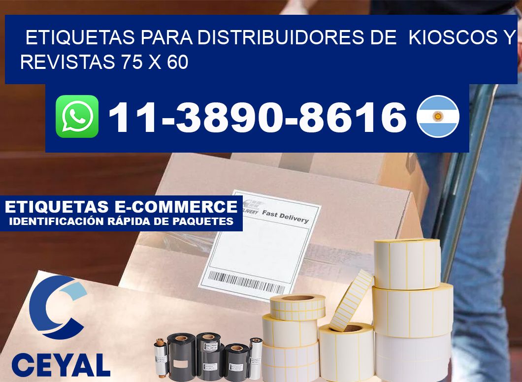 Etiquetas para distribuidores de kioscos y revistas 75 x 60