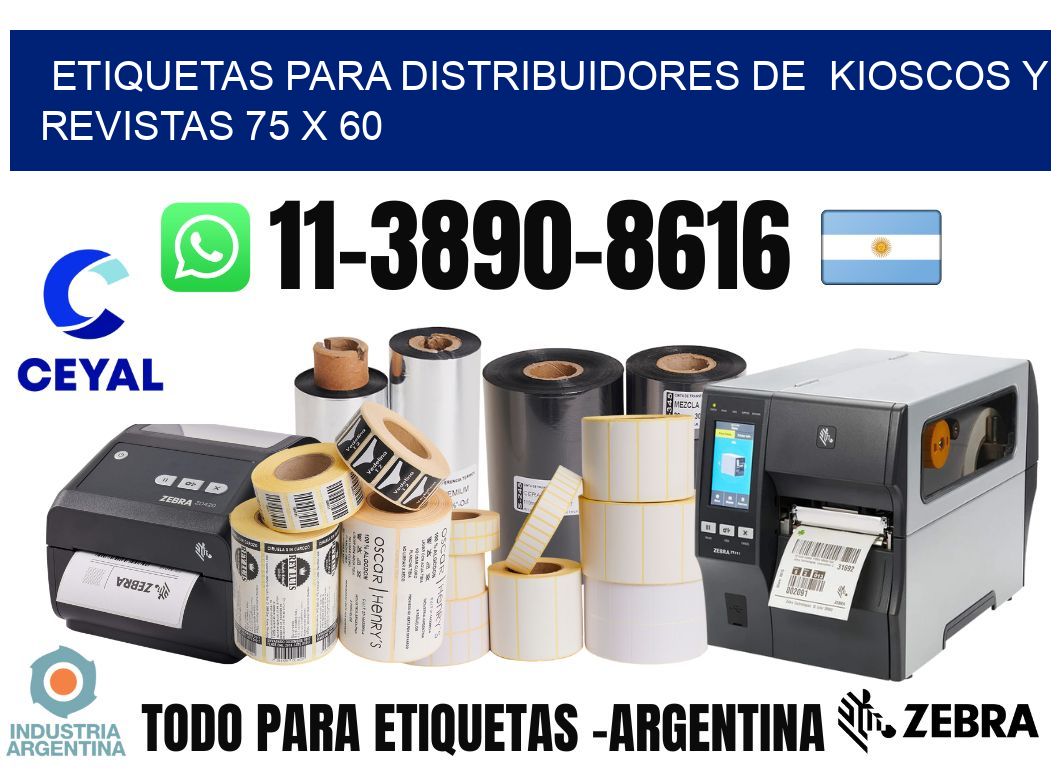 Etiquetas para distribuidores de kioscos y revistas 75 x 60