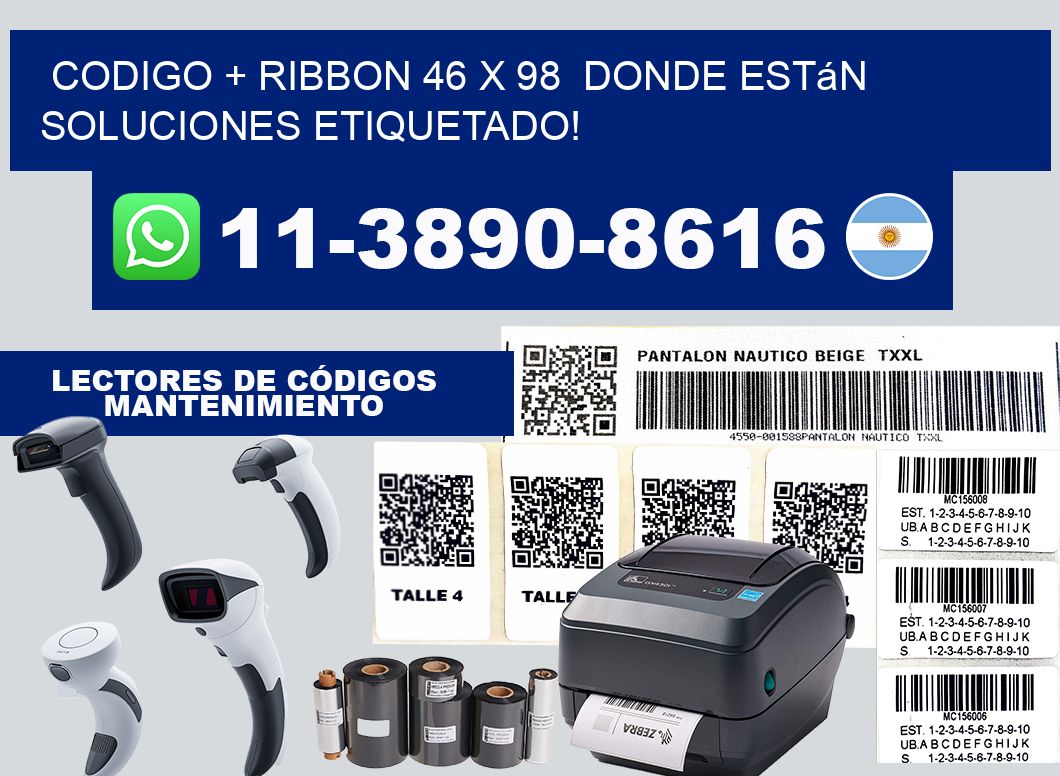 codigo + ribbon 46 x 98  donde están soluciones etiquetado!