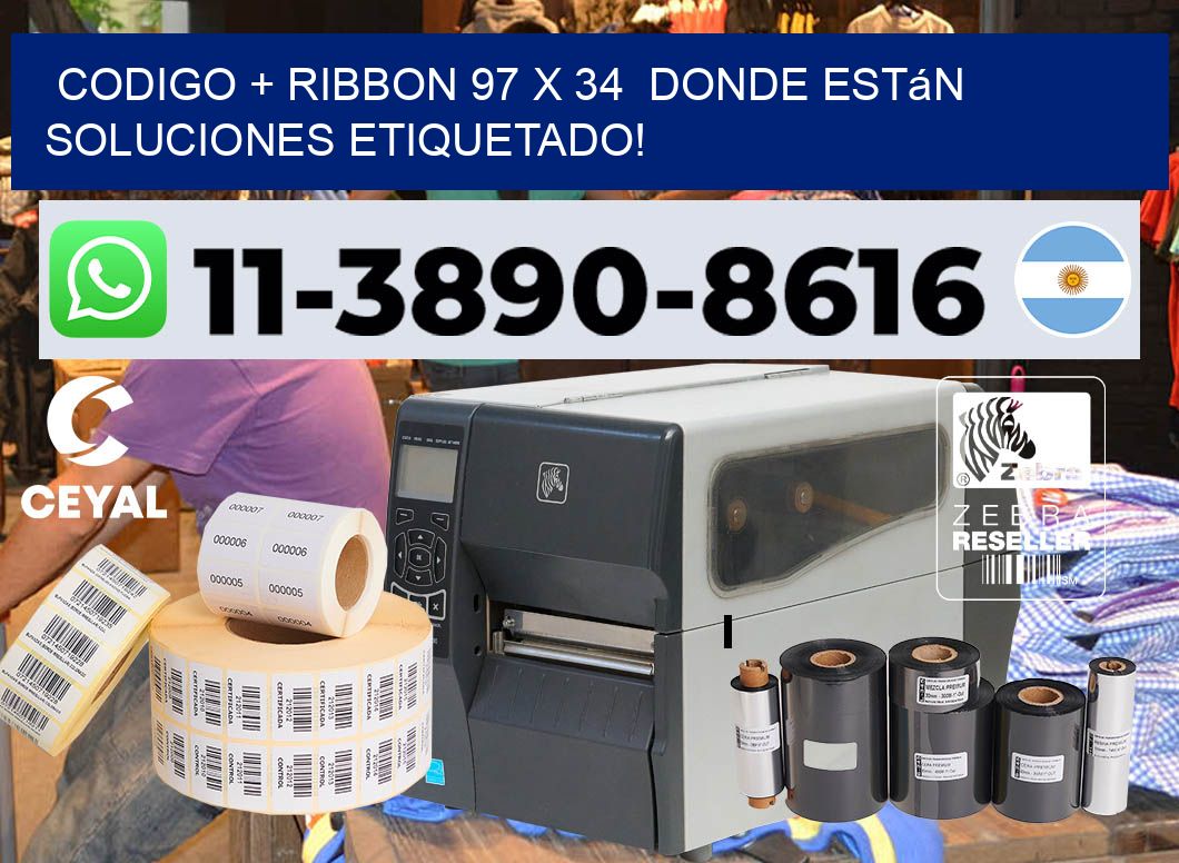 codigo + ribbon 97 x 34  donde están soluciones etiquetado!
