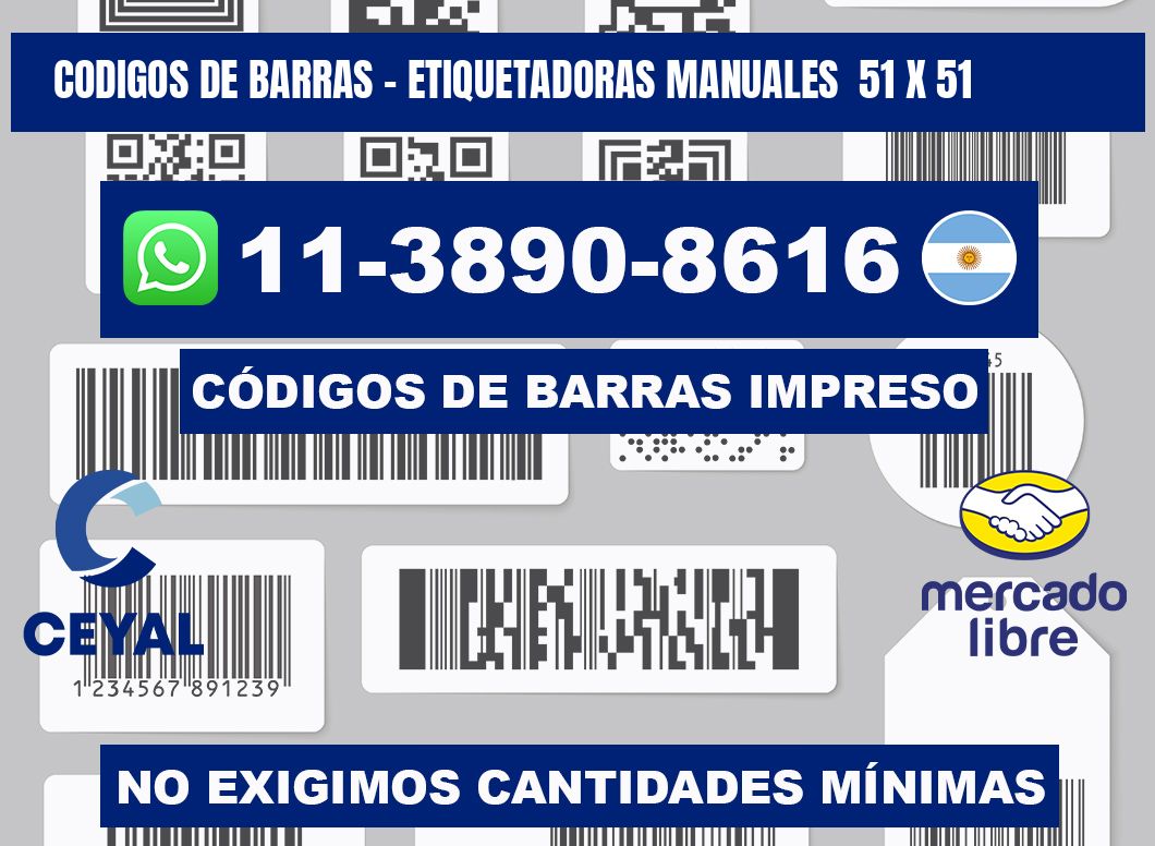 codigos de barras - Etiquetadoras Manuales  51 x 51