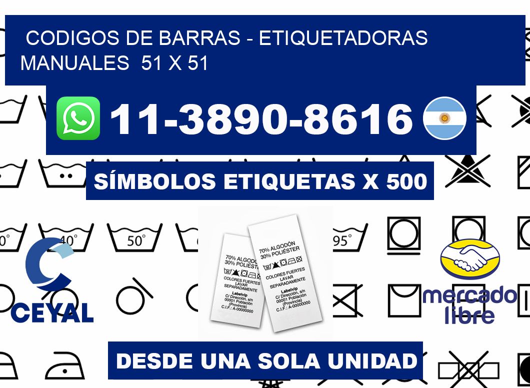 codigos de barras - Etiquetadoras Manuales  51 x 51
