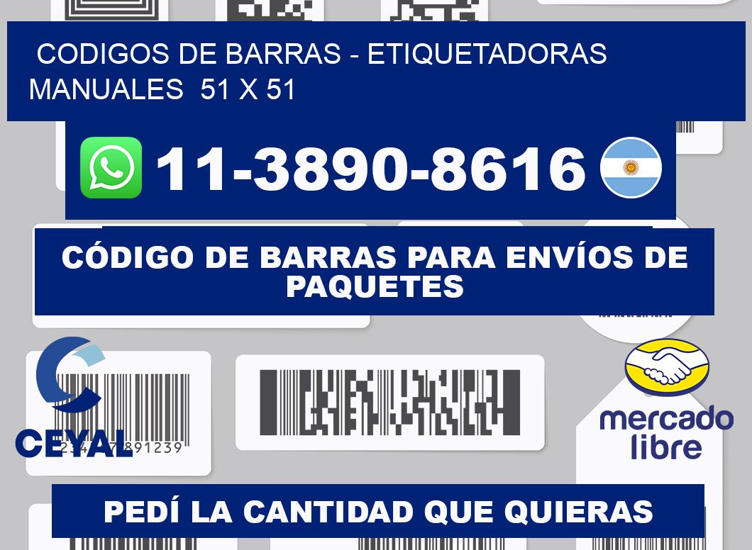 codigos de barras - Etiquetadoras Manuales  51 x 51