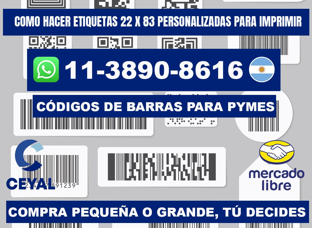 como hacer etiquetas 22 x 83 personalizadas para imprimir