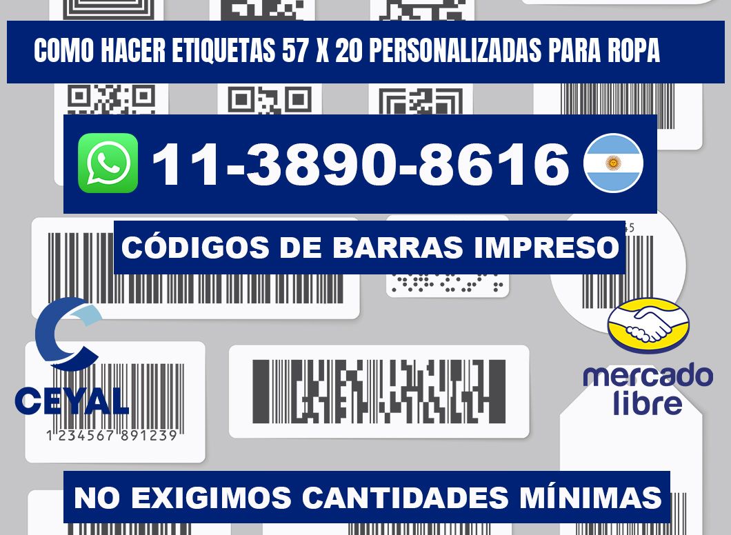 como hacer etiquetas 57 x 20 personalizadas para ropa