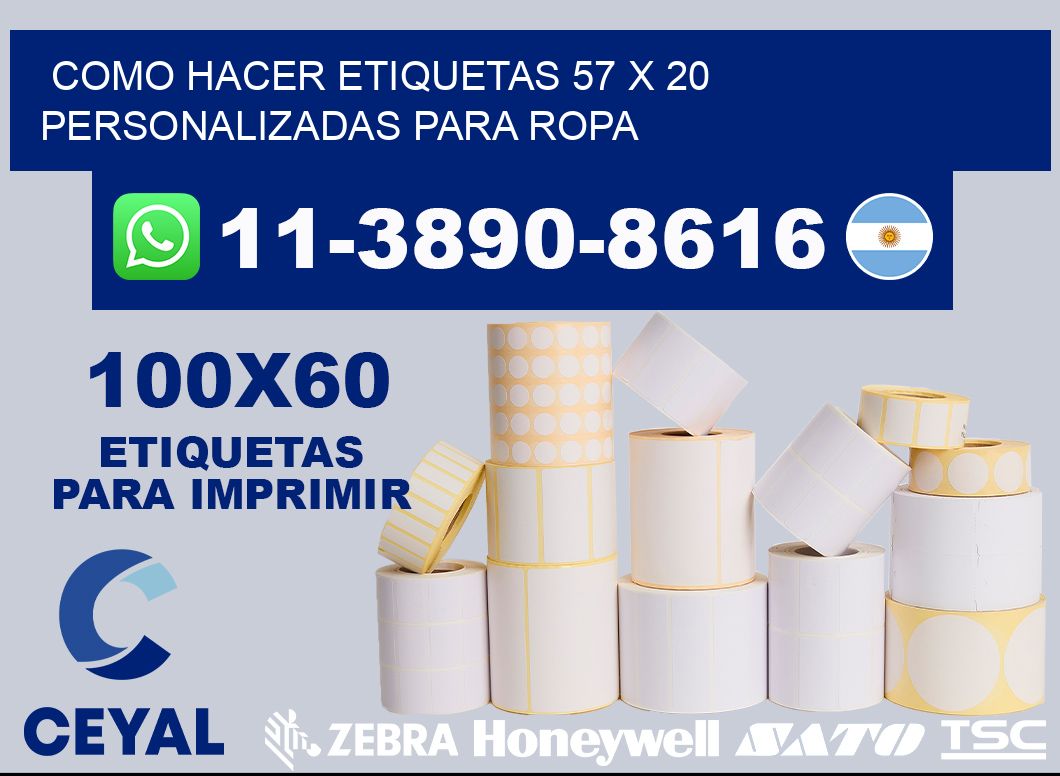 como hacer etiquetas 57 x 20 personalizadas para ropa