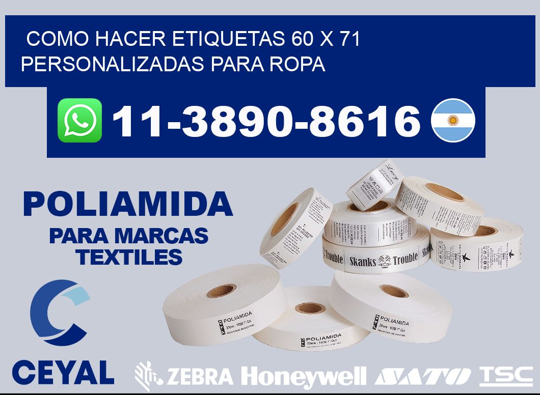 como hacer etiquetas 60 x 71 personalizadas para ropa