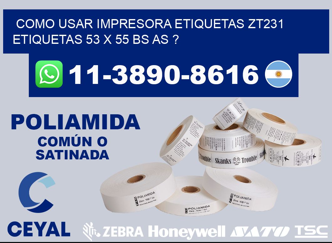 como usar impresora etiquetas zt231 etiquetas 53 x 55 BS AS ?