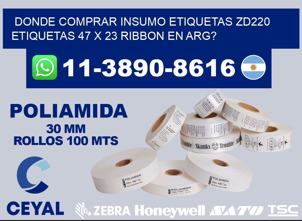 donde comprar insumo etiquetas zd220 etiquetas 47 x 23 ribbon en ARG?