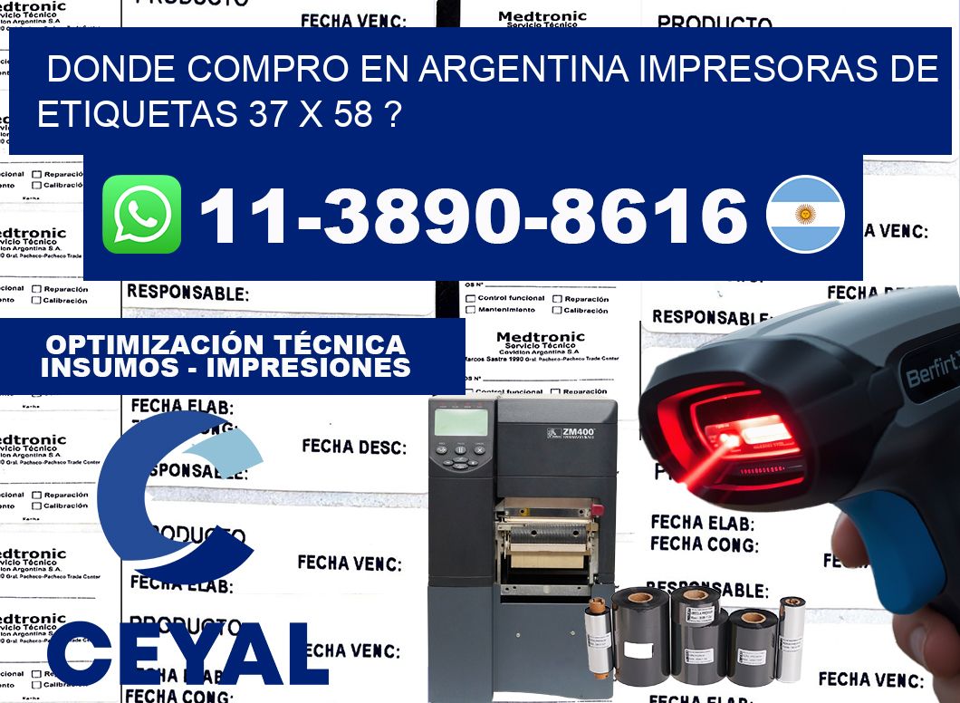 donde compro en argentina impresoras de etiquetas 37 x 58 ?