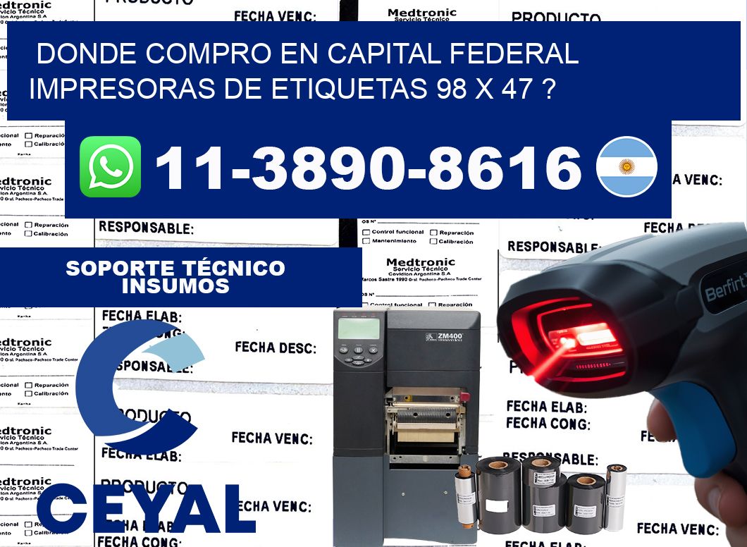donde compro en capital federal impresoras de etiquetas 98 x 47 ?
