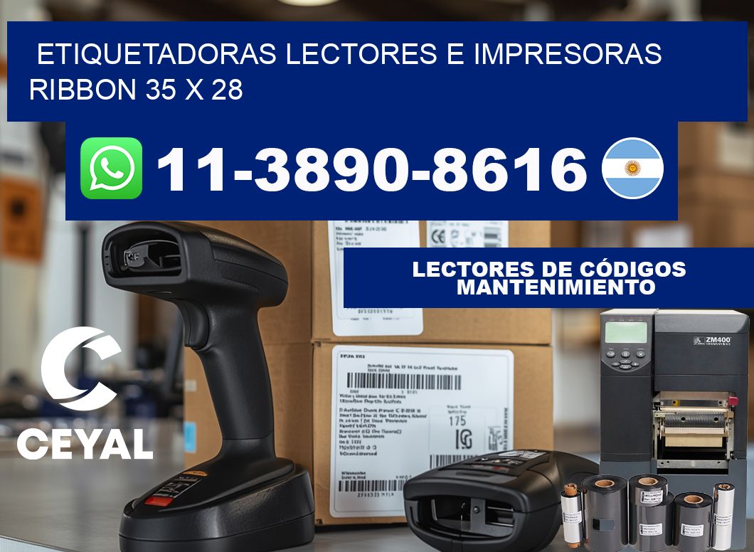 etiquetadoras lectores e impresoras ribbon 35 x 28