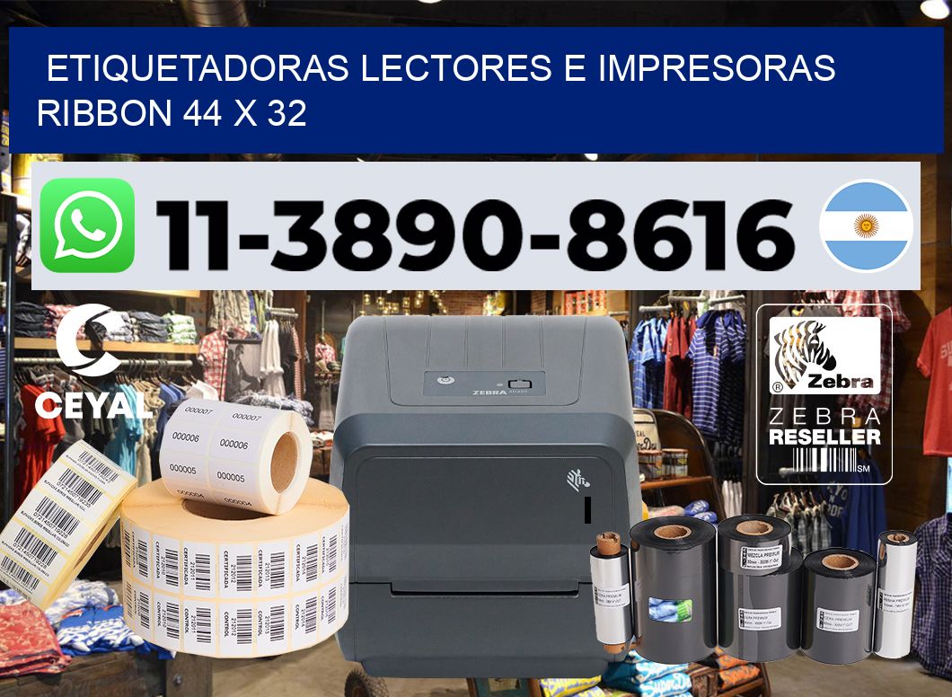 etiquetadoras lectores e impresoras ribbon 44 x 32