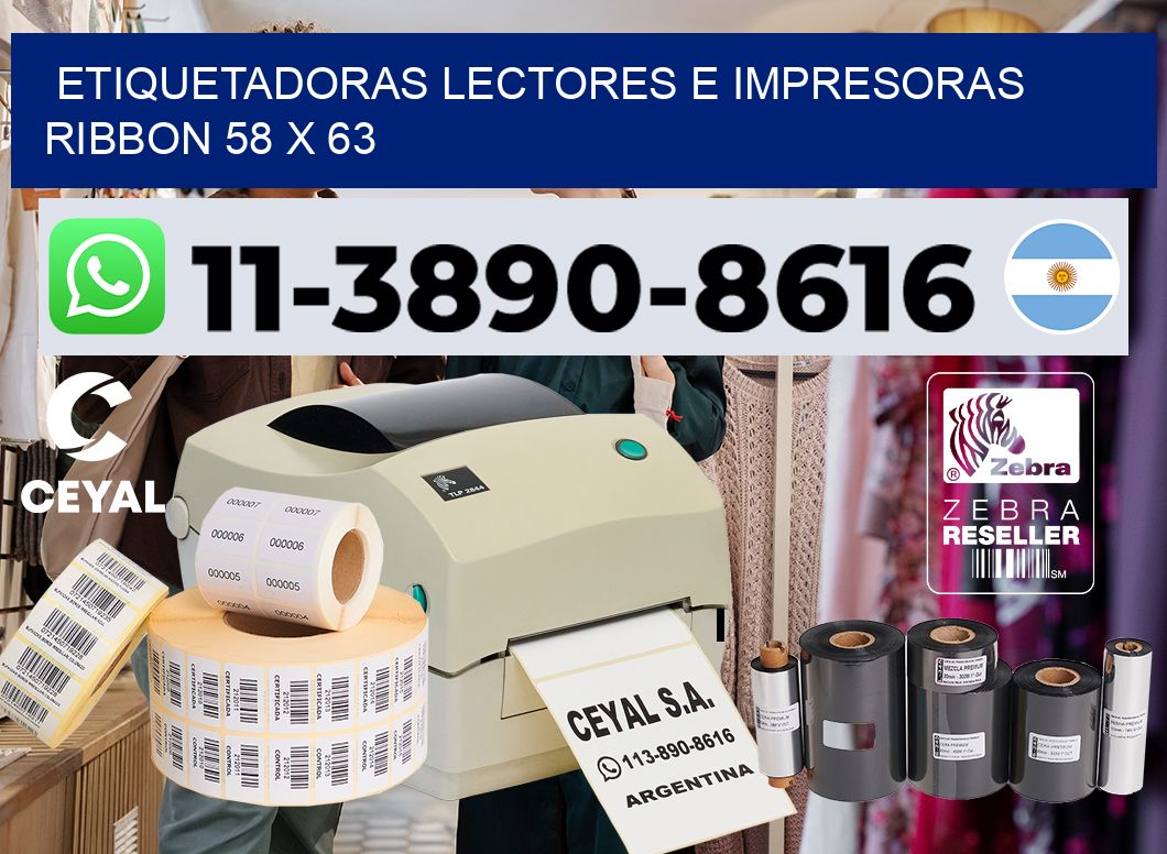 etiquetadoras lectores e impresoras ribbon 58 x 63